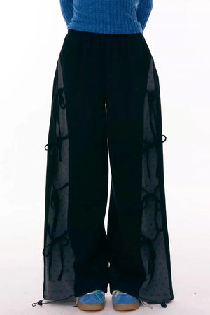 Deconstructed Bow Polka Dot Pants