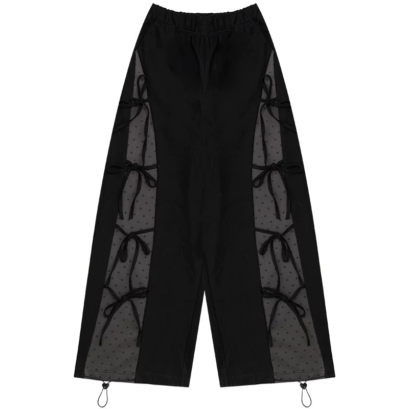Deconstructed Bow Polka Dot Pants