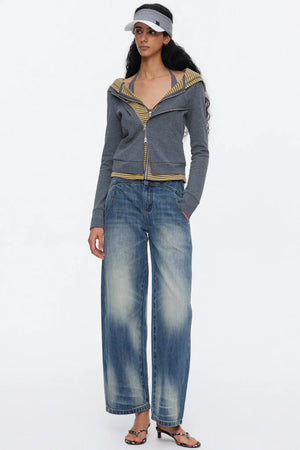 Deconstructed Color-Blocked Sweatshirt