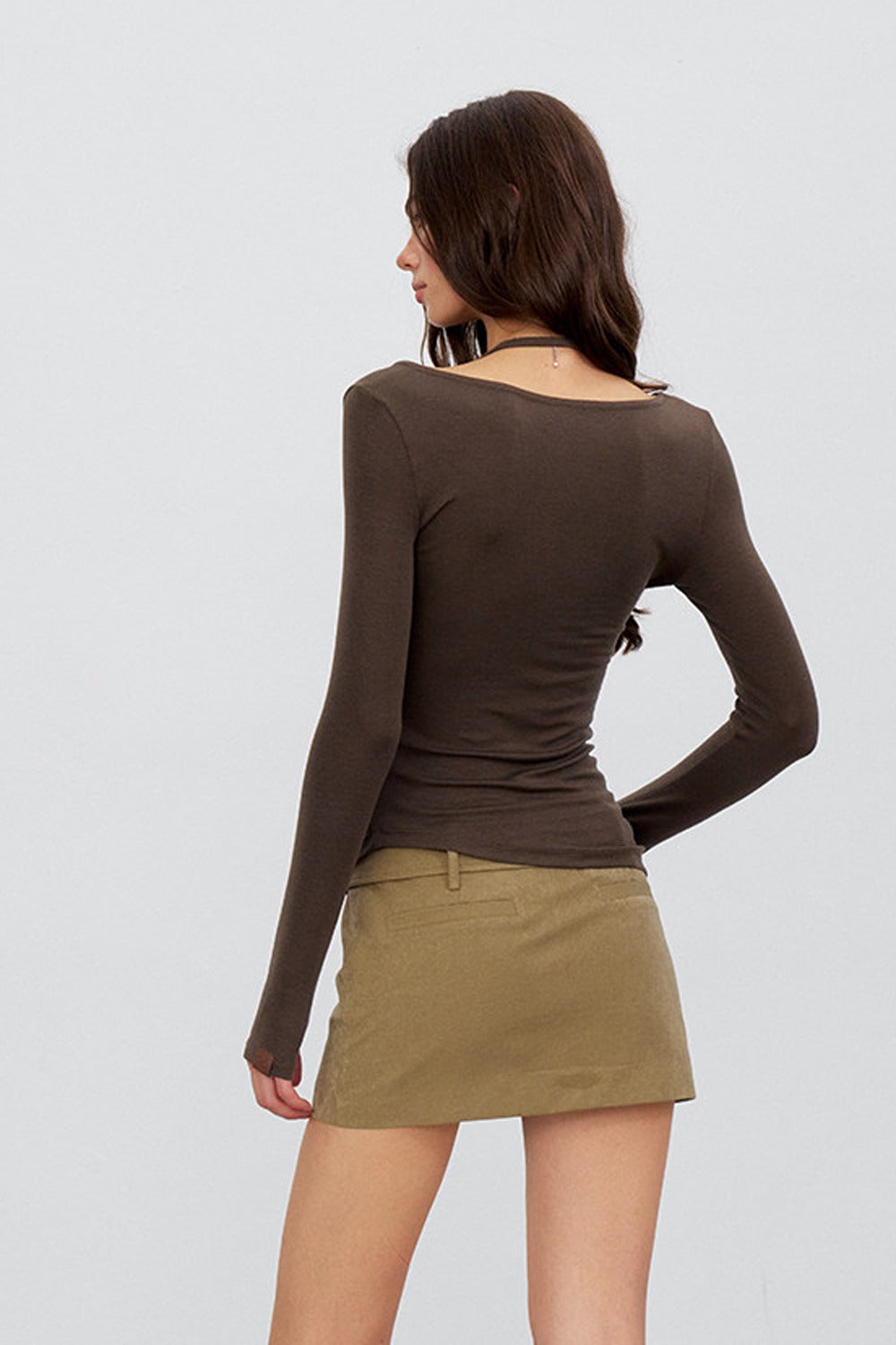Deconstructed Halter Neck Ruched Top