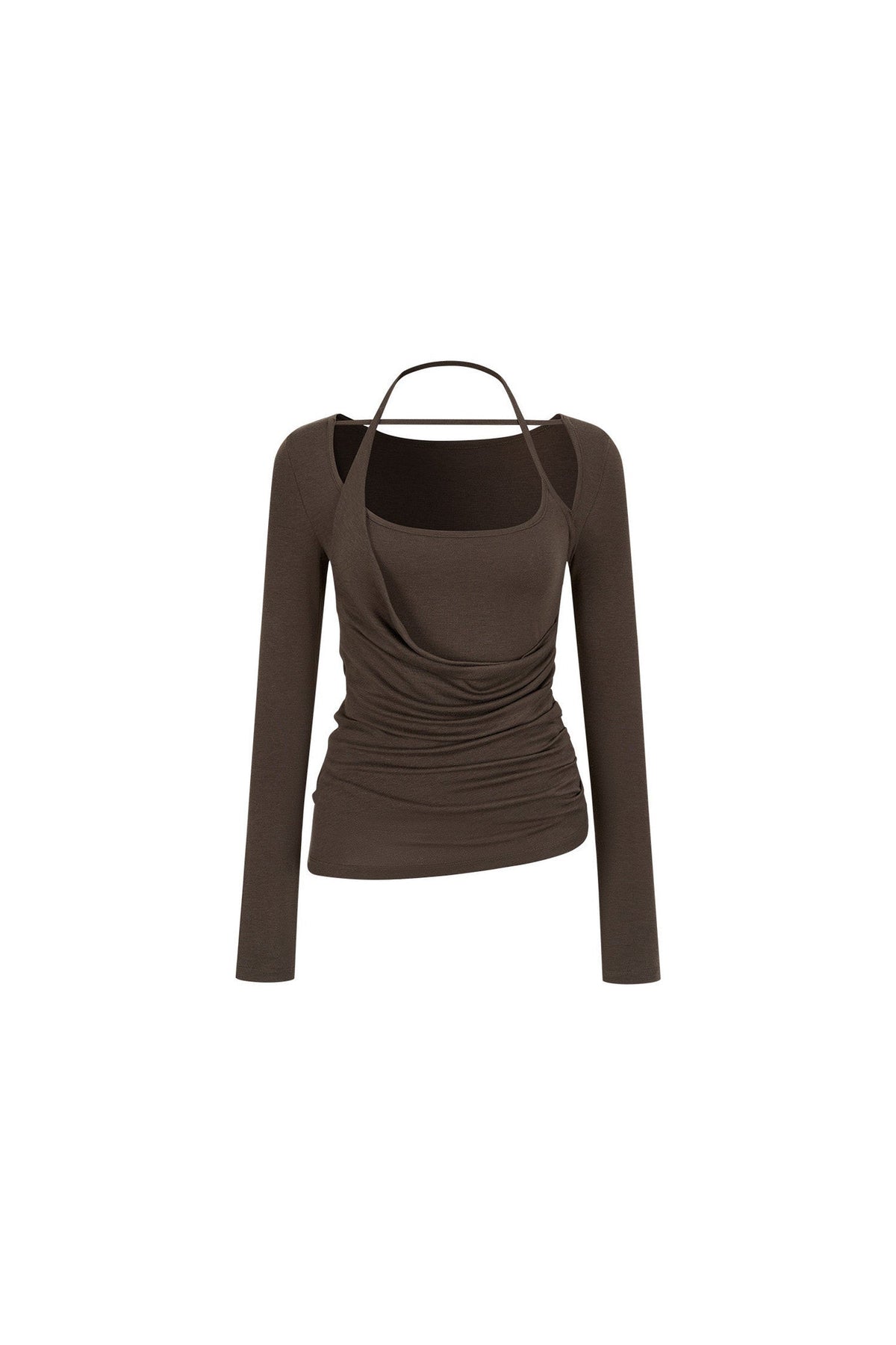 Deconstructed Halter Neck Ruched Top