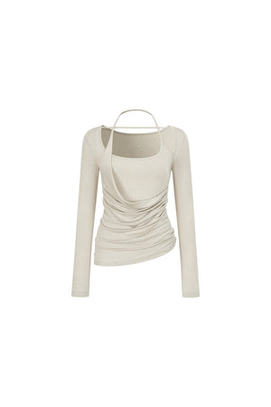 Deconstructed Halter Neck Ruched Top