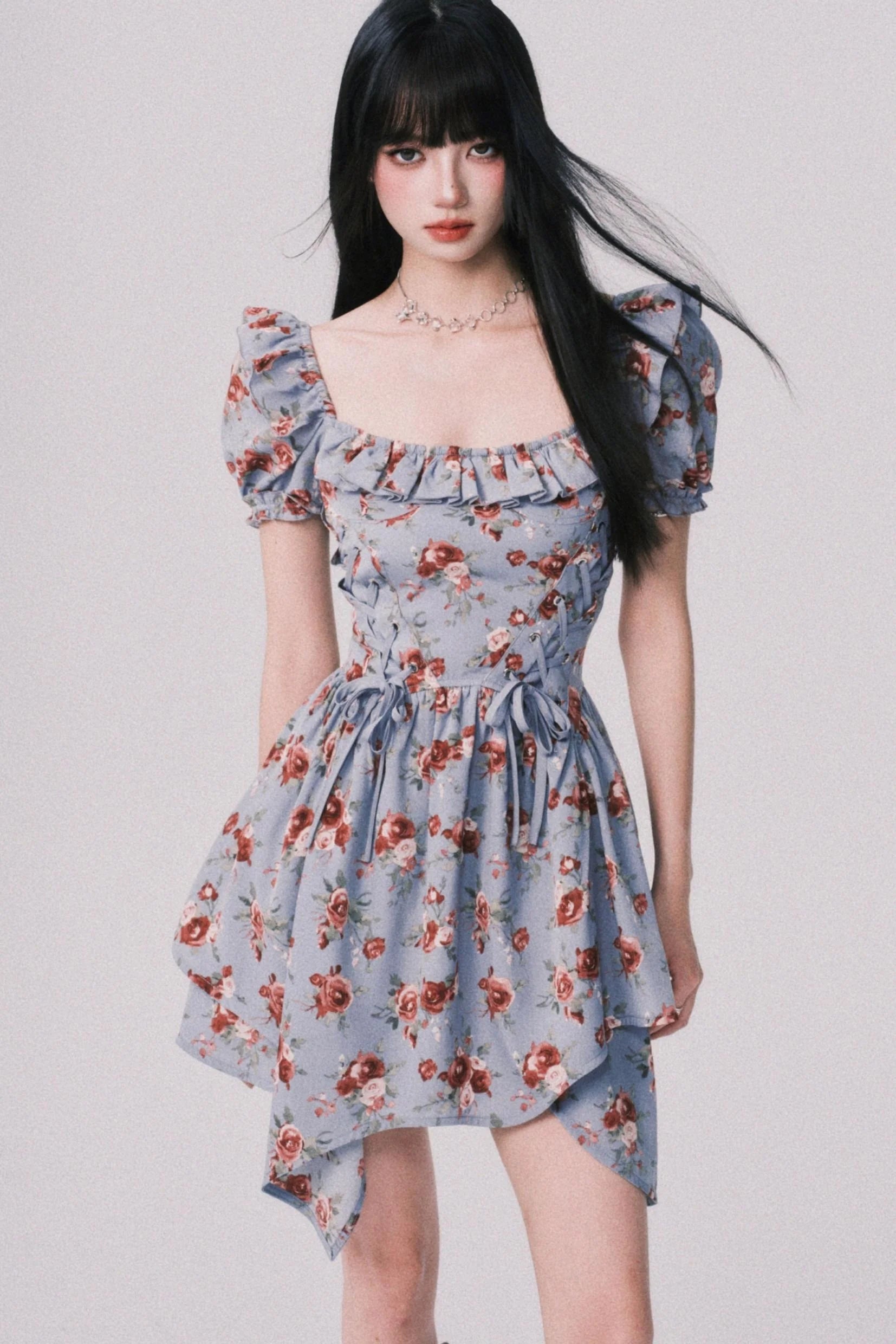 Deconstructed Square Collar Dress