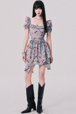 Deconstructed Square Collar Dress