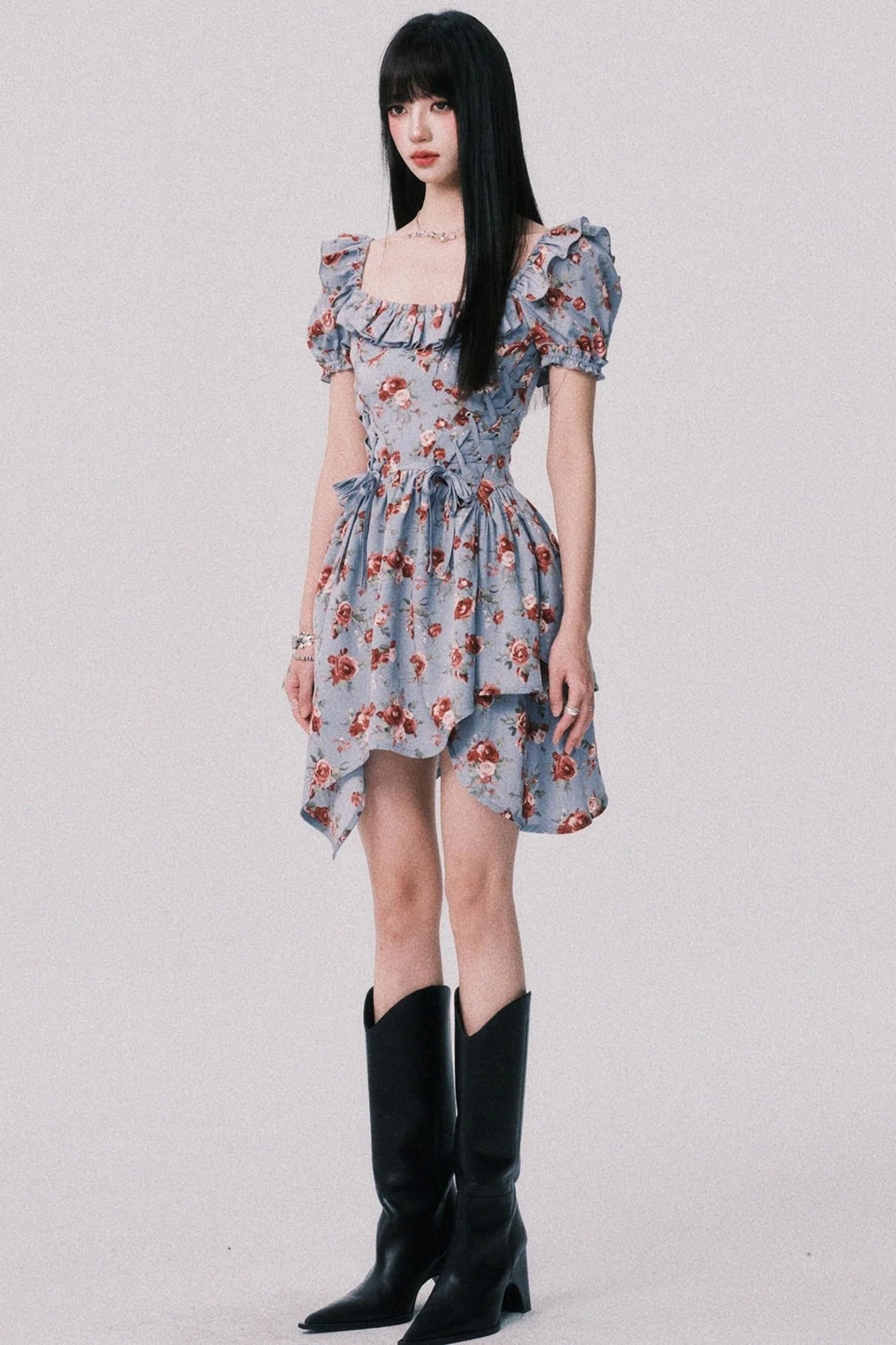 Deconstructed Square Collar Dress