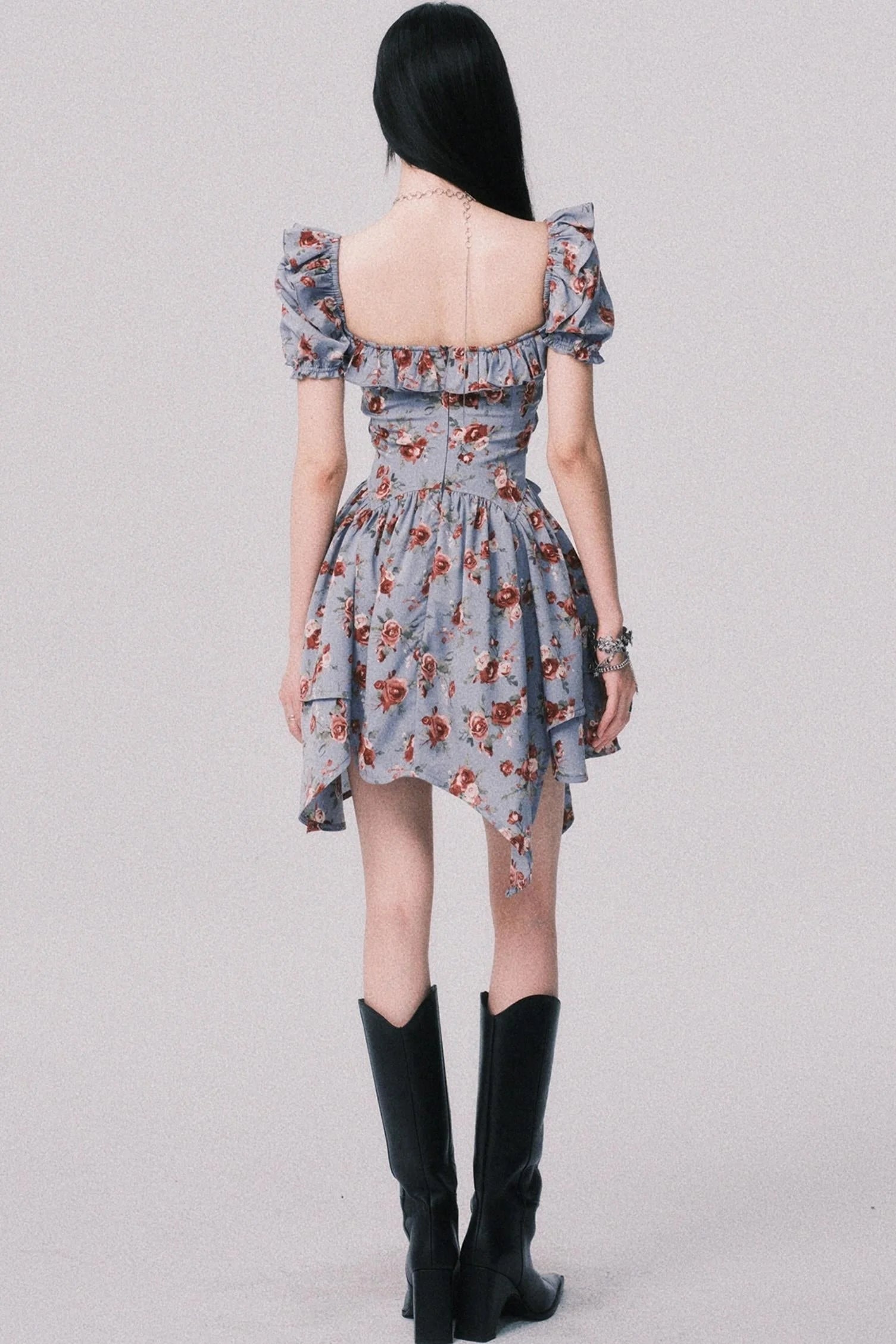 Deconstructed Square Collar Dress