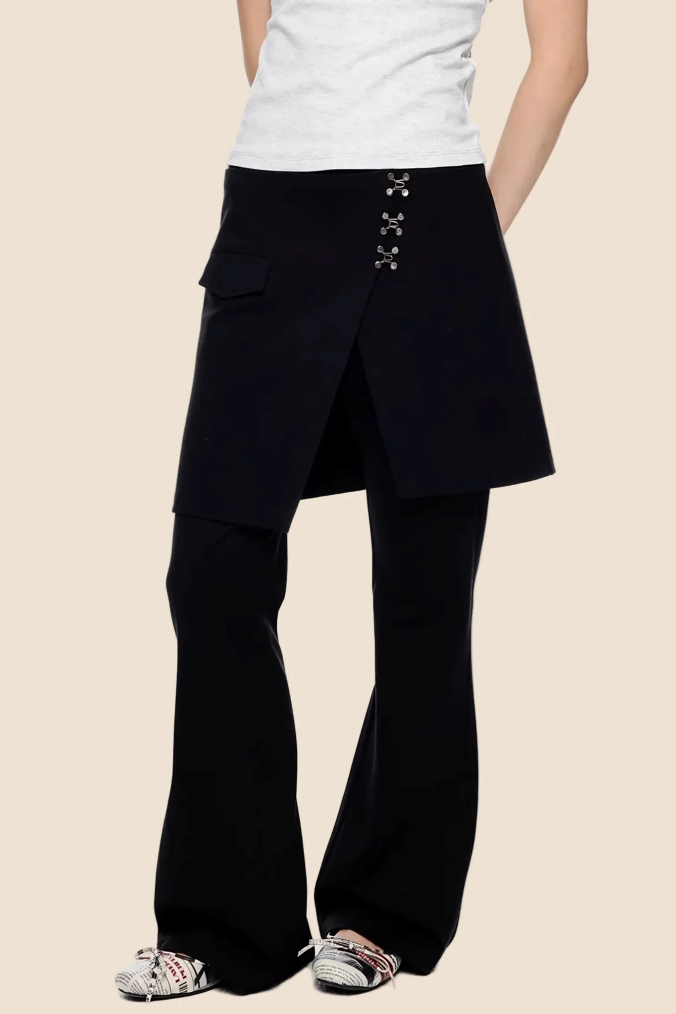 Deconstructed Vintage Flared Pants