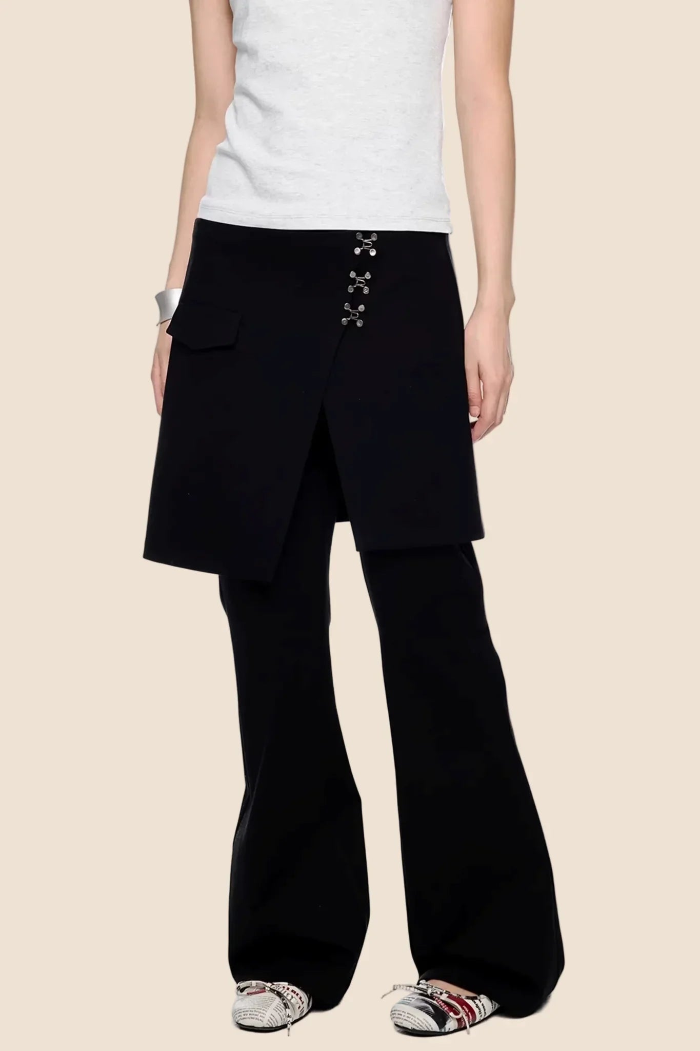 Deconstructed Vintage Flared Pants