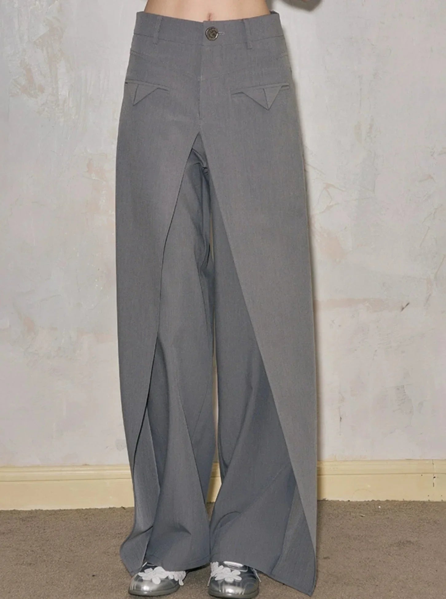 Deconstructed Wide Leg Pants