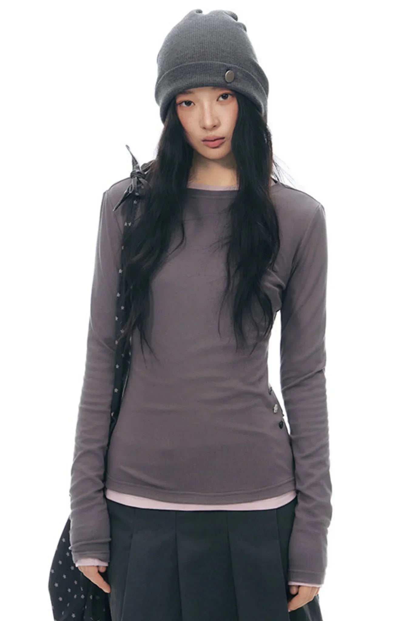 Decorative Button Layered Top