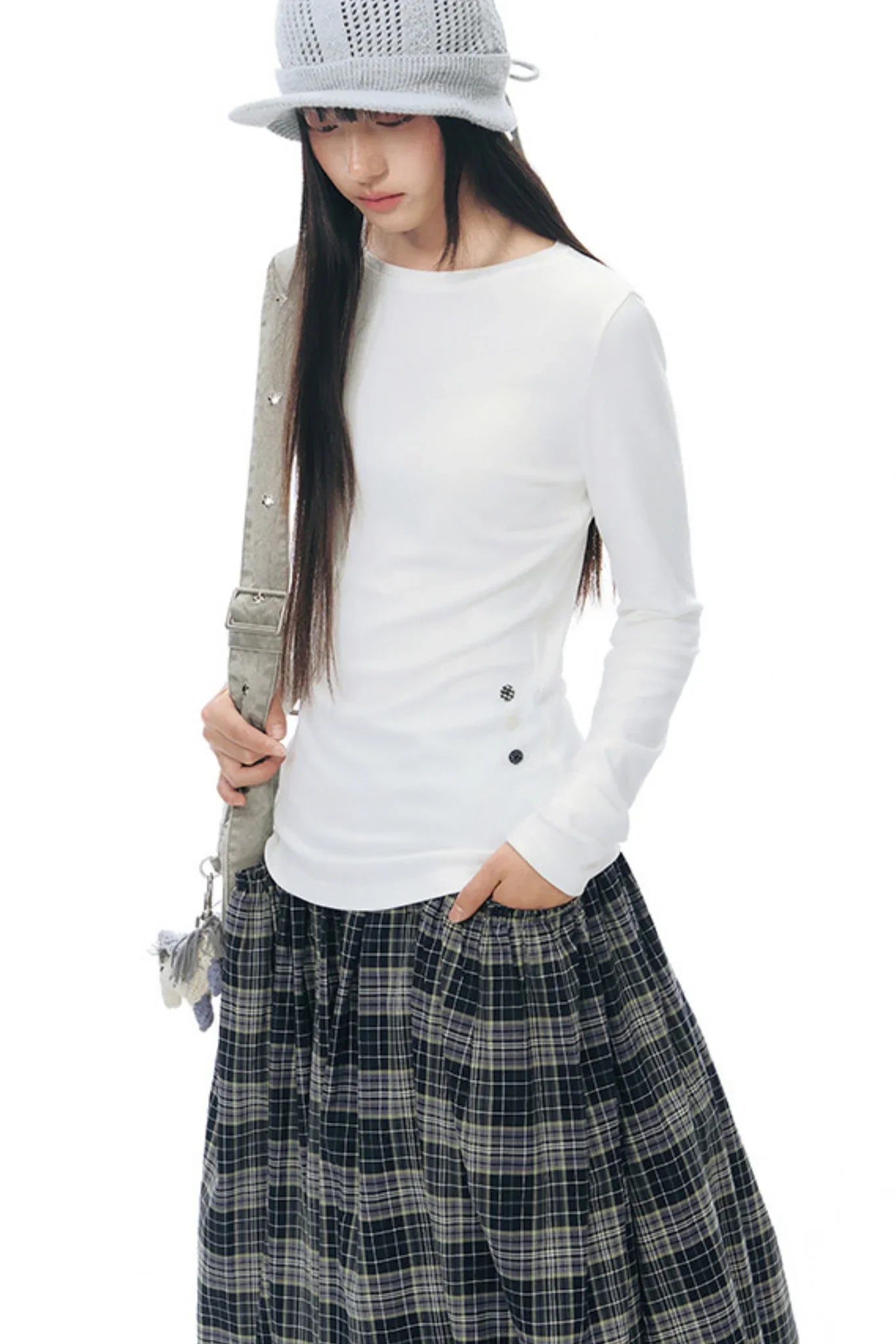 Decorative Button Layered Top