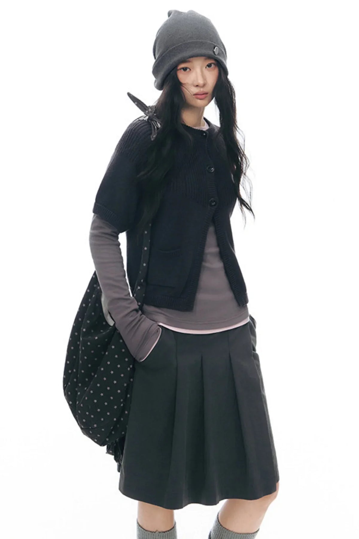 Decorative Button Layered Top