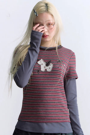 Decorative Button Layered Top