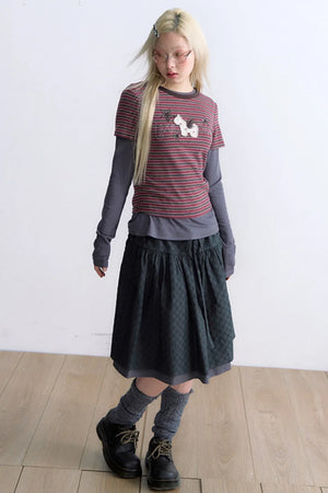 Decorative Button Layered Top