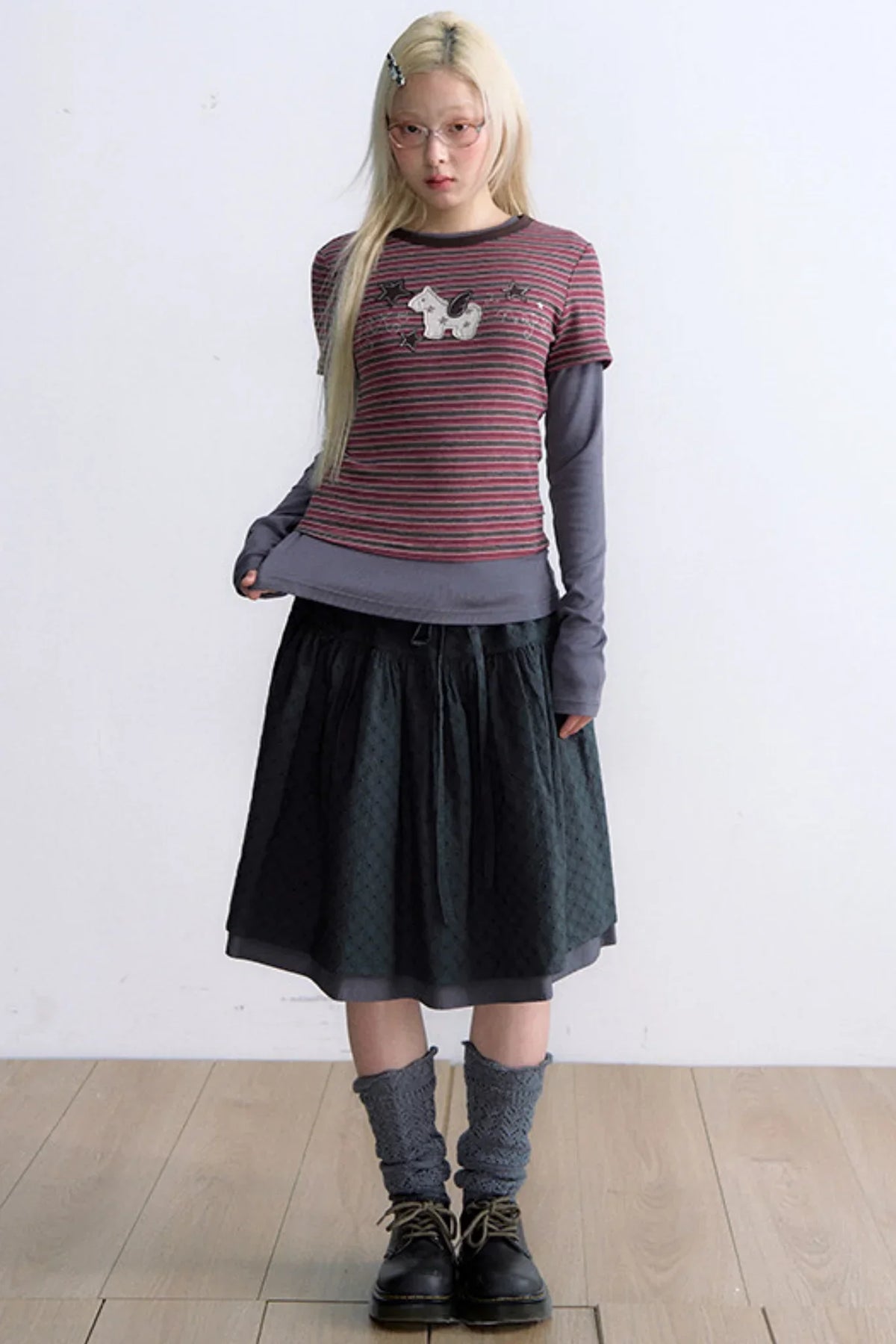 Decorative Button Layered Top