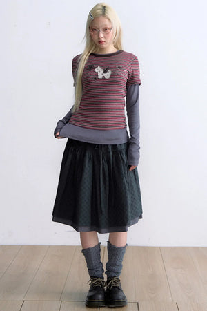Decorative Button Layered Top