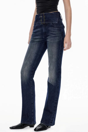 Deep Sea Blue Vintage Denim Pants