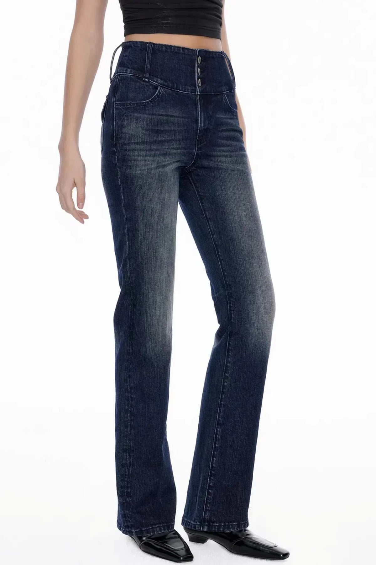 Deep Sea Blue Vintage Denim Pants