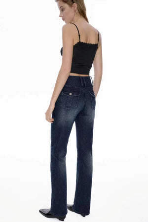Deep Sea Blue Vintage Denim Pants