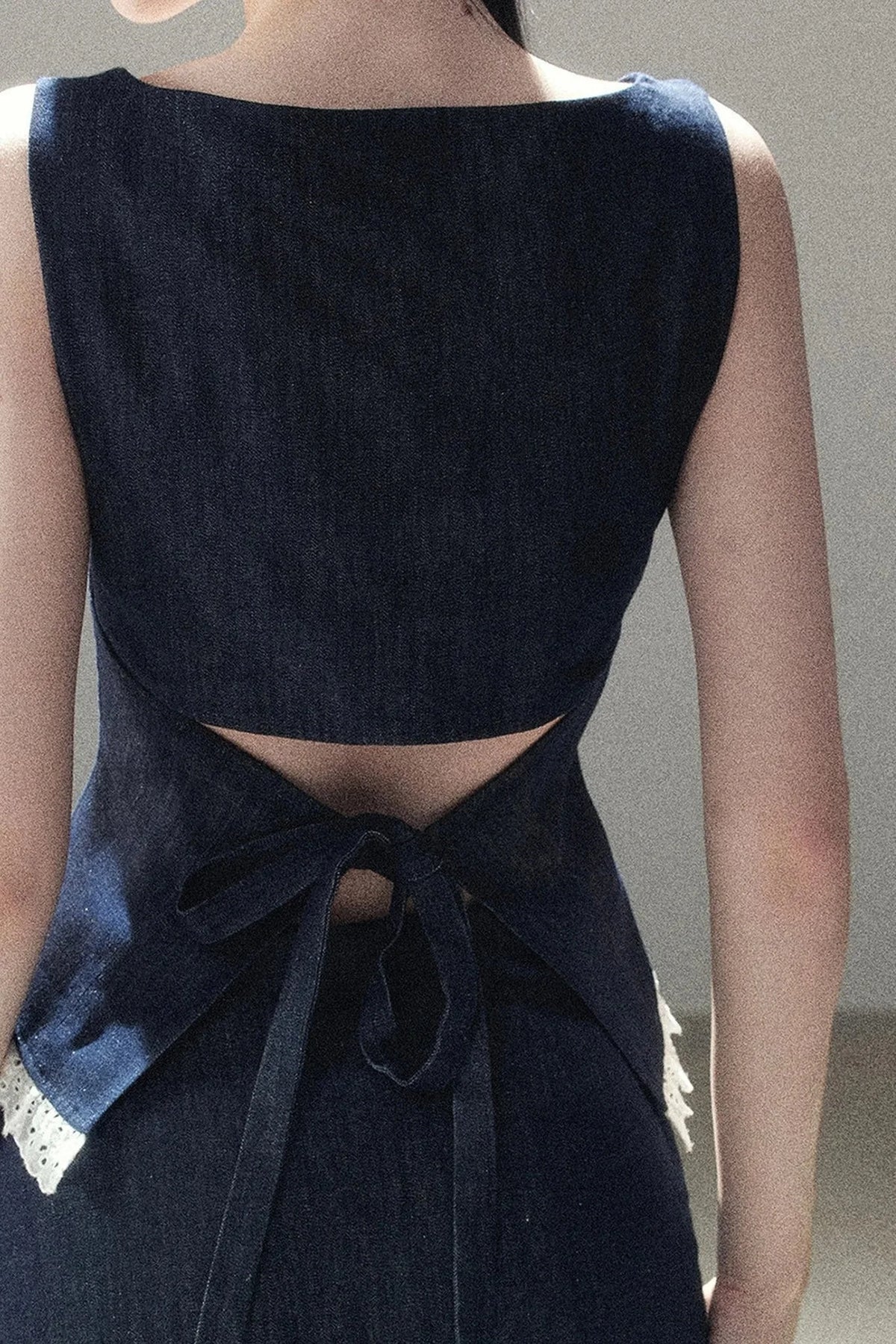 Deep Sea Denim Camisole And Shorts Set-Up