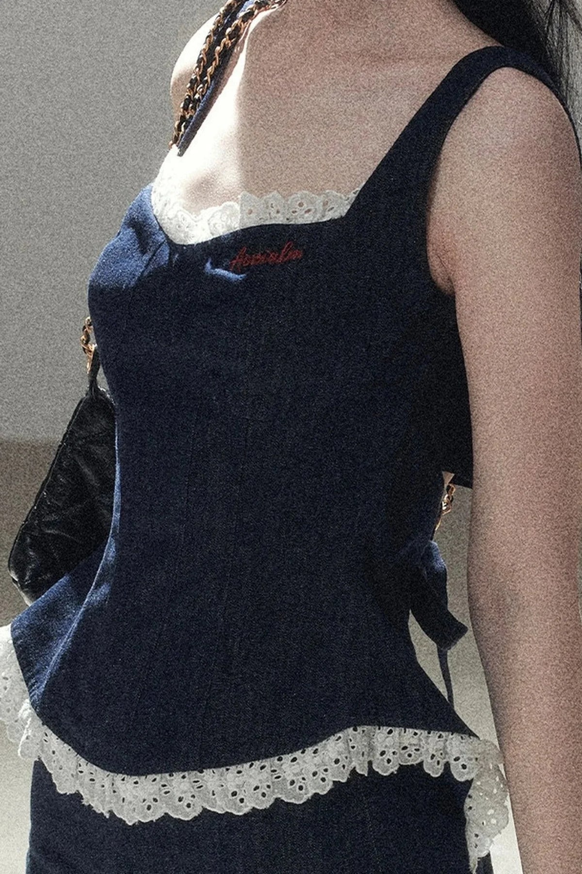 Deep Sea Denim Camisole And Shorts Set-Up