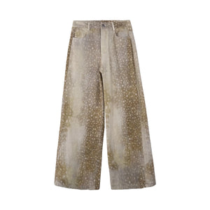 Deer Print Wide Leg Pants