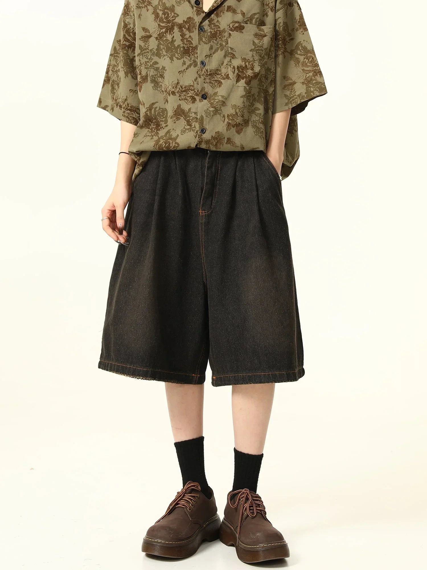 Denim Cropped Pants