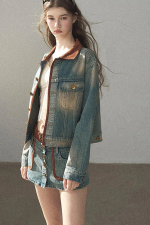 Denim Jacket & Skirt Suit Set-Up