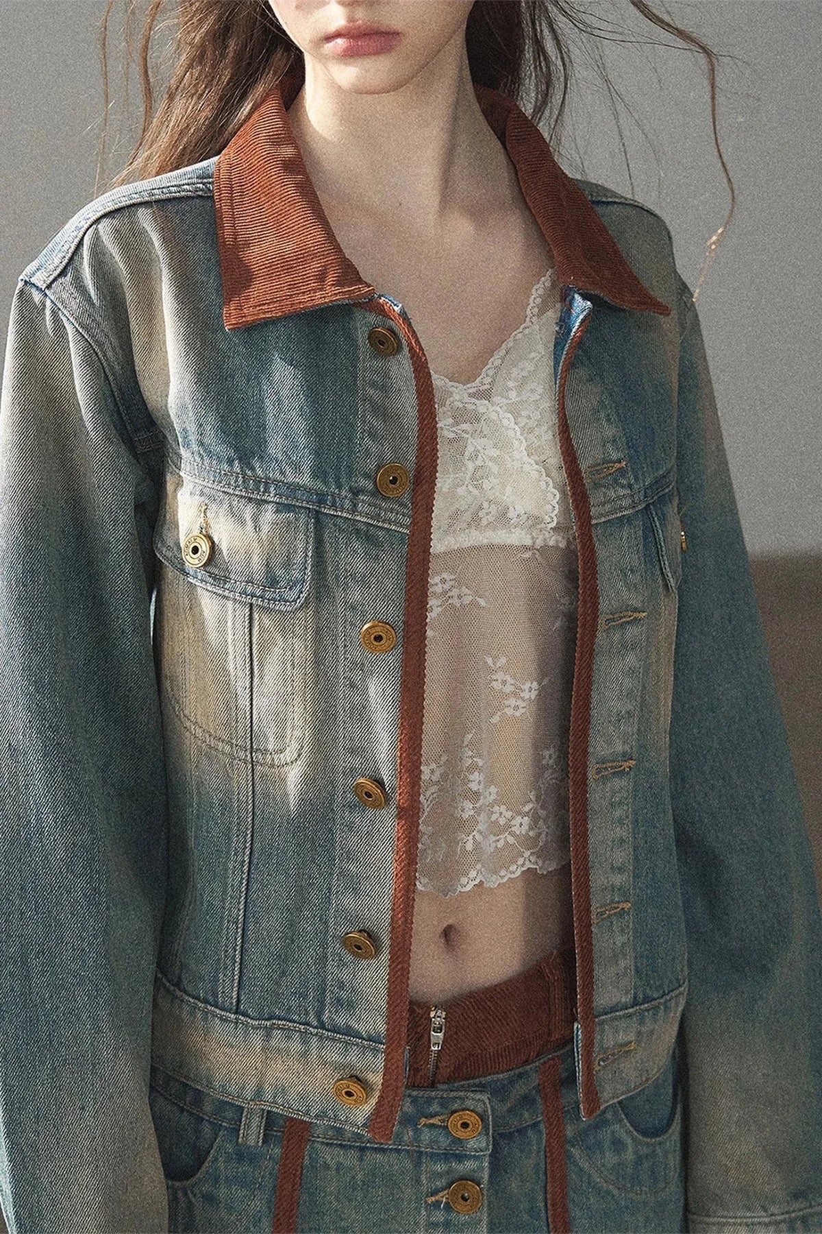 Denim Jacket & Skirt Suit Set-Up