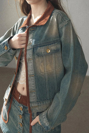 Denim Jacket & Skirt Suit Set-Up