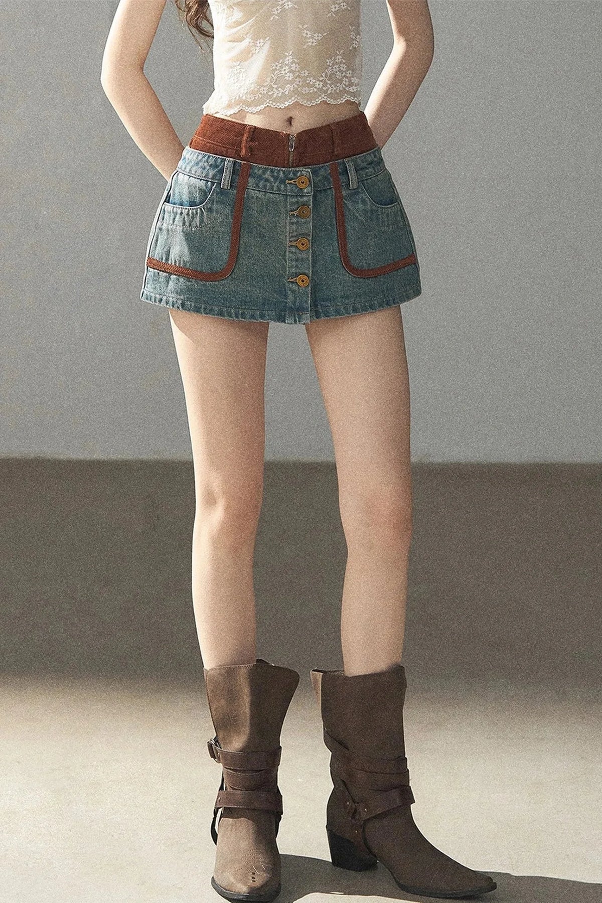 Denim Jacket & Skirt Suit Set-Up