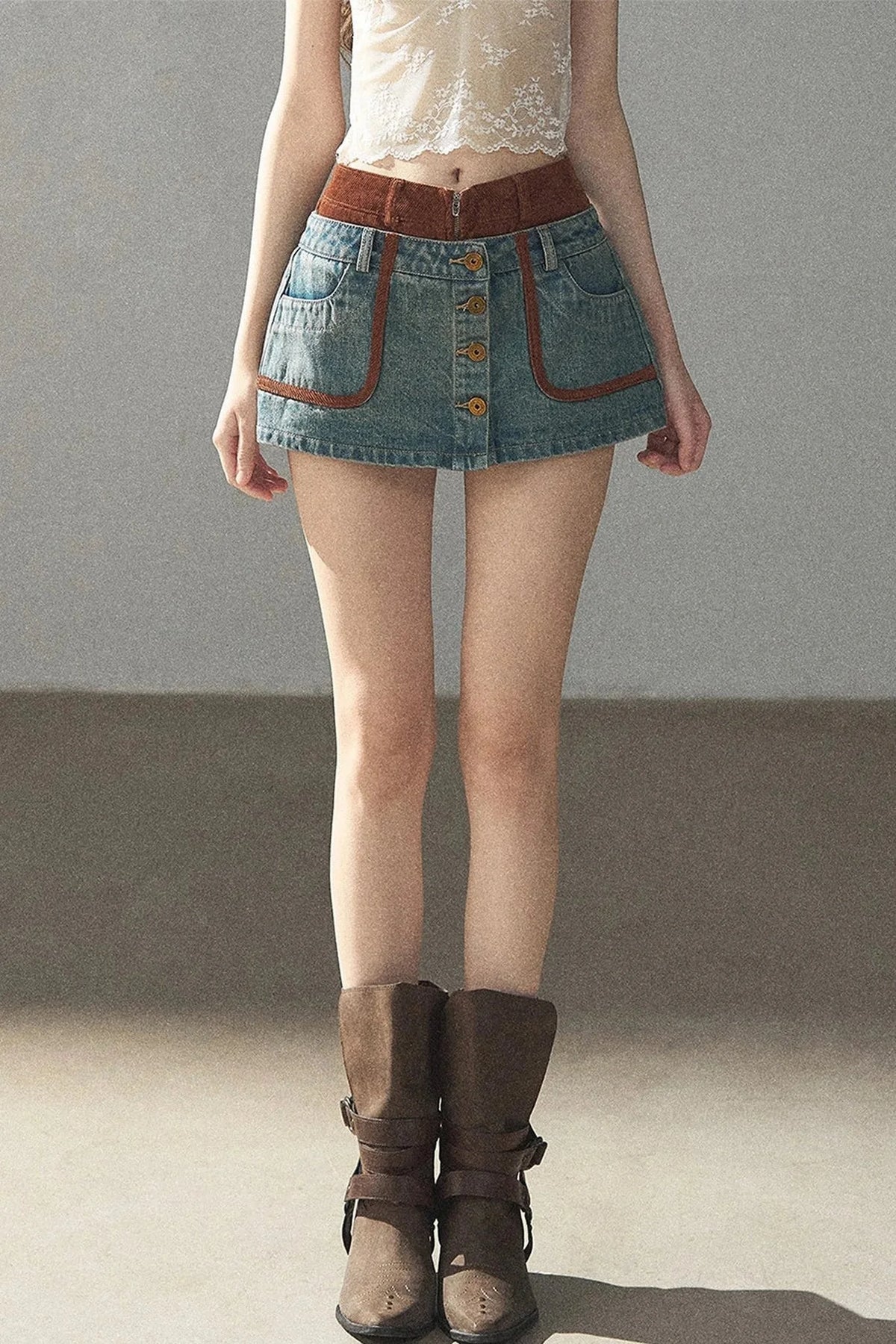 Denim Jacket & Skirt Suit Set-Up