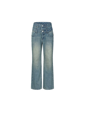 Denim Wide-Leg Pants
