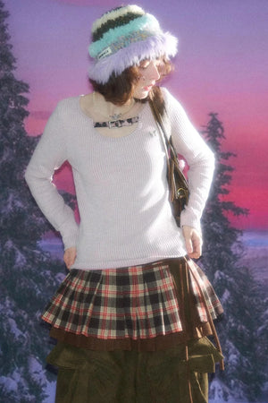 Design Leopard Print Long Sleeve Knit Shirt