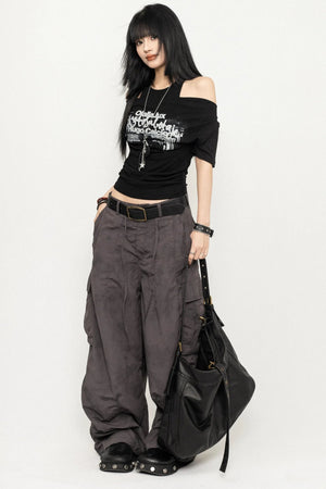Design Neck Short Top