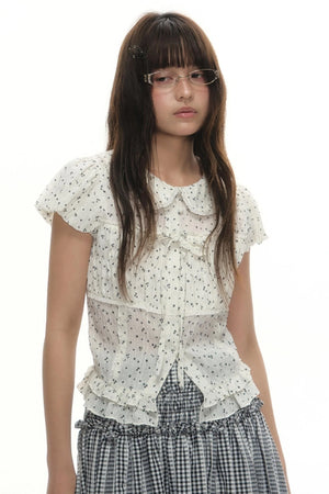 Designer Plaid Doll Collar Shirt