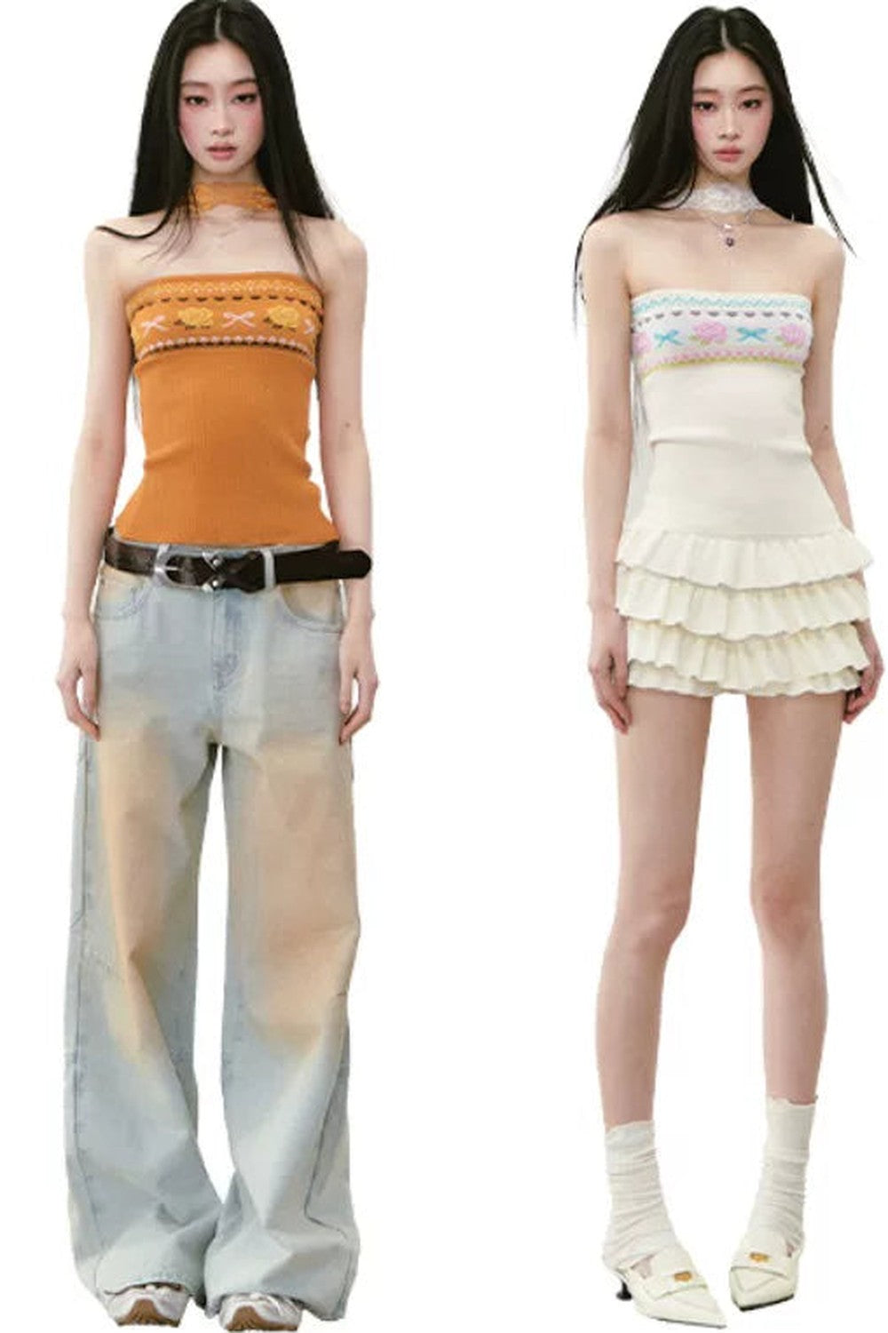 Designer Woolen Floral Halter Top