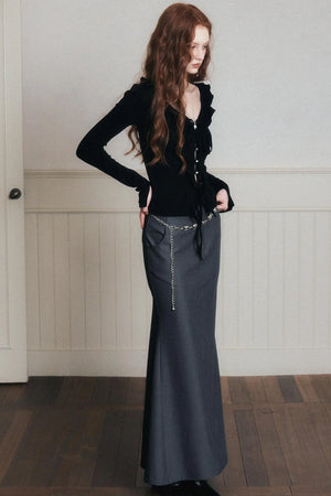 Desire Lace-Up Knitted Cardigan