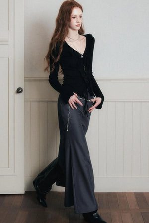 Desire Lace-Up Knitted Cardigan