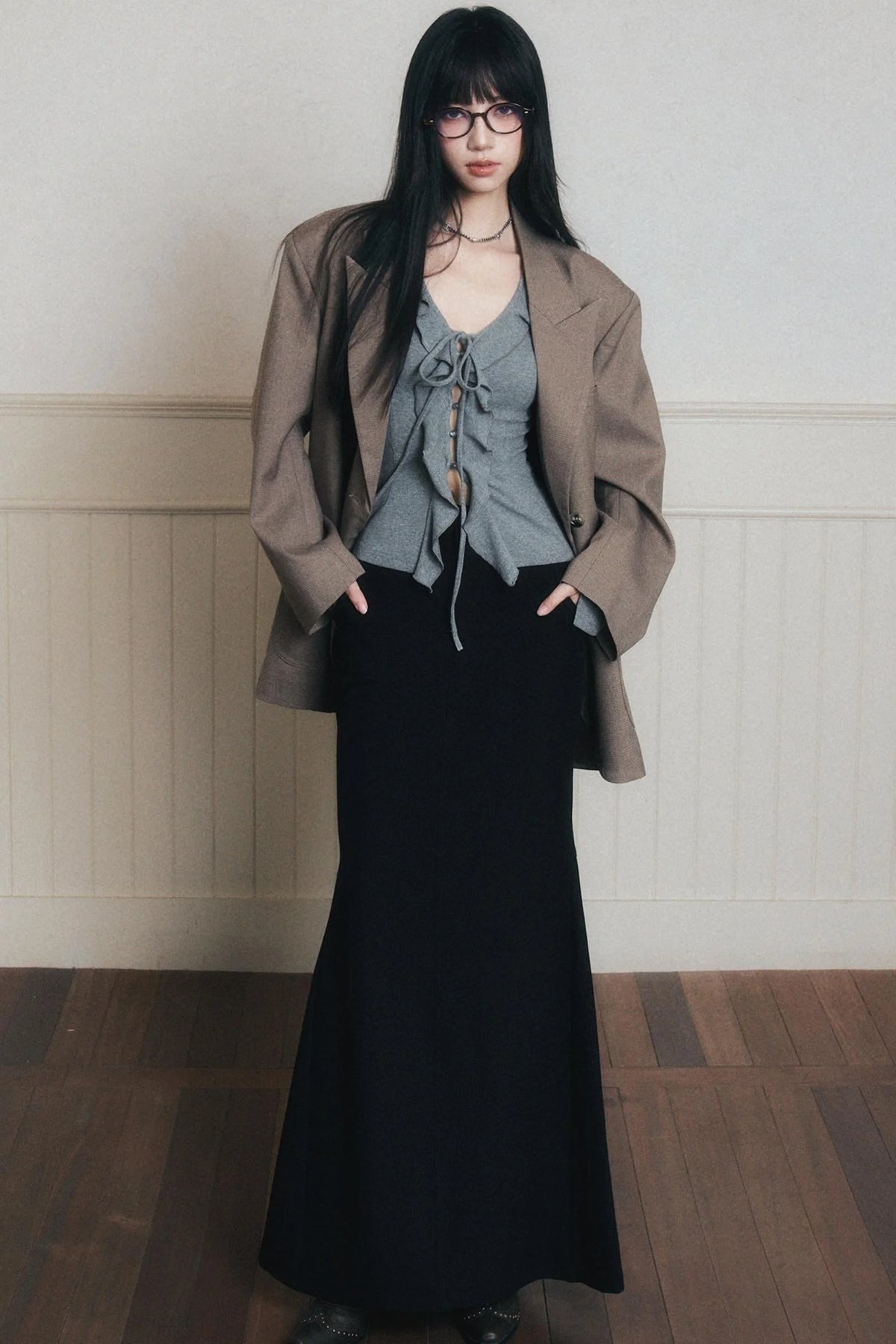 Desire Lace-Up Knitted Cardigan