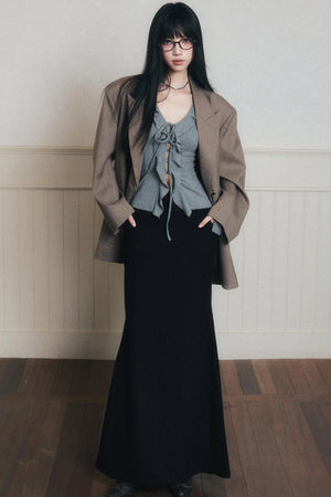 Desire Lace-Up Knitted Cardigan