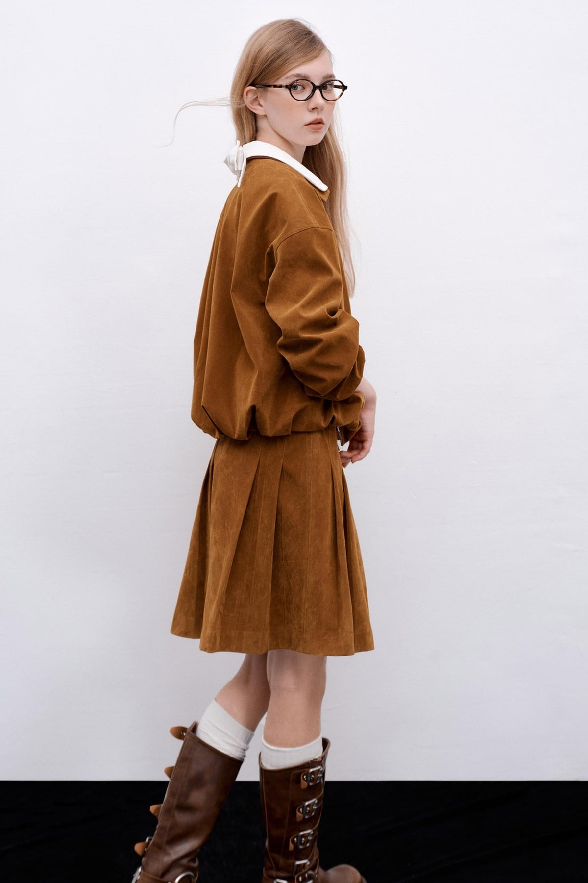 Detachable Bow Collar Jacket