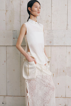 Detachable Cape Sleeveless Shirt