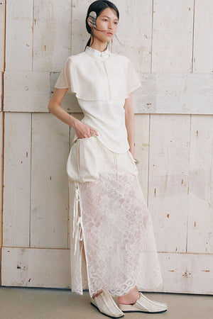 Detachable Cape Sleeveless Shirt