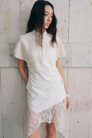 Detachable Cape Sleeveless Shirt