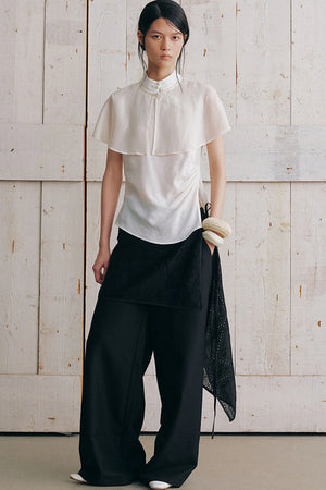 Detachable Cape Sleeveless Shirt