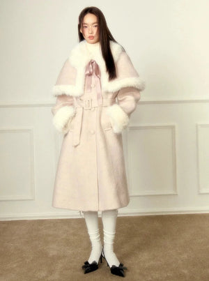 Detachable Cloak Long Tweed Coat