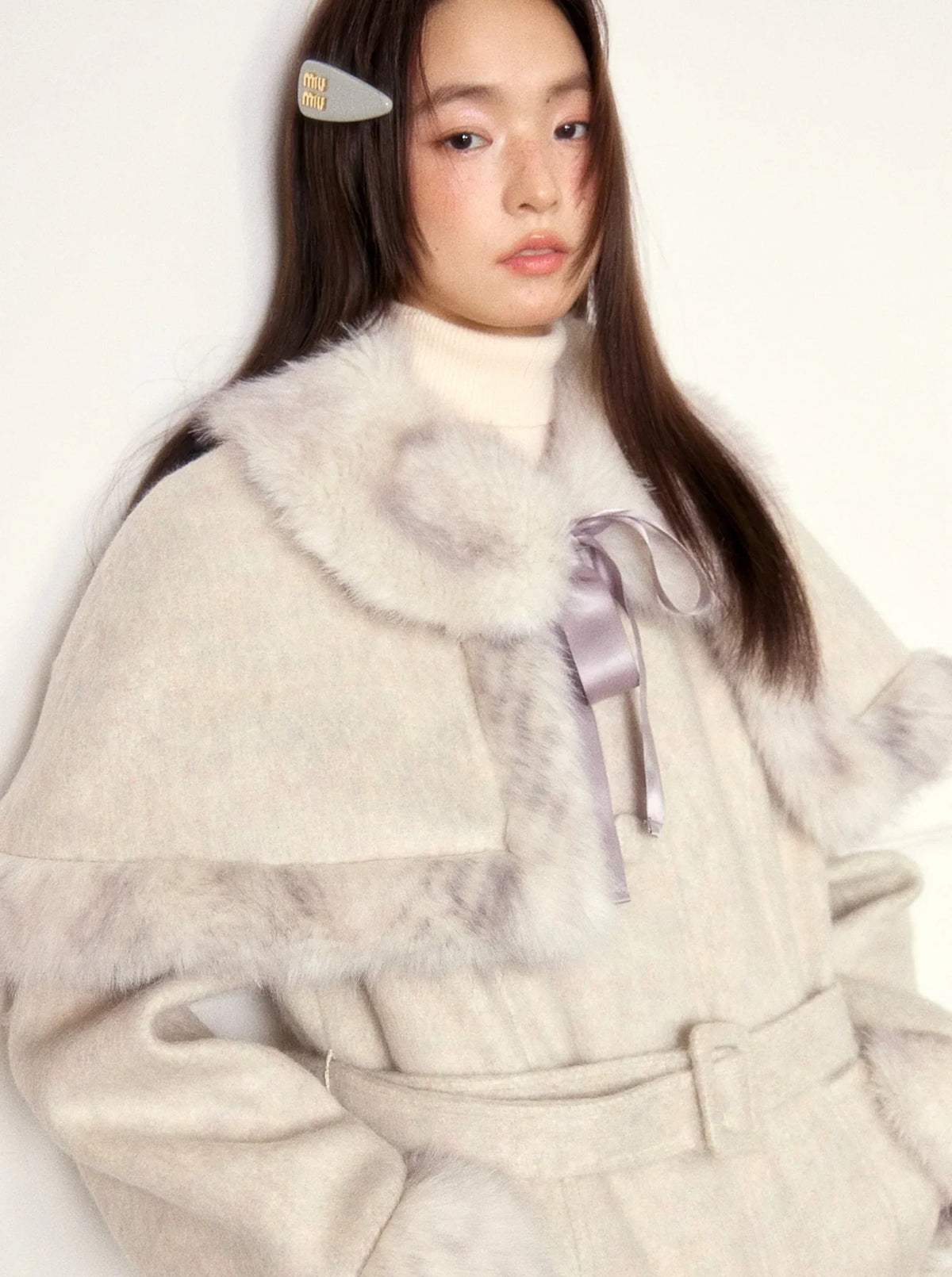Detachable Cloak Long Tweed Coat
