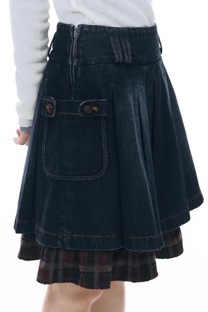 Detachable Fur Collar Denim Jacket Set-Up