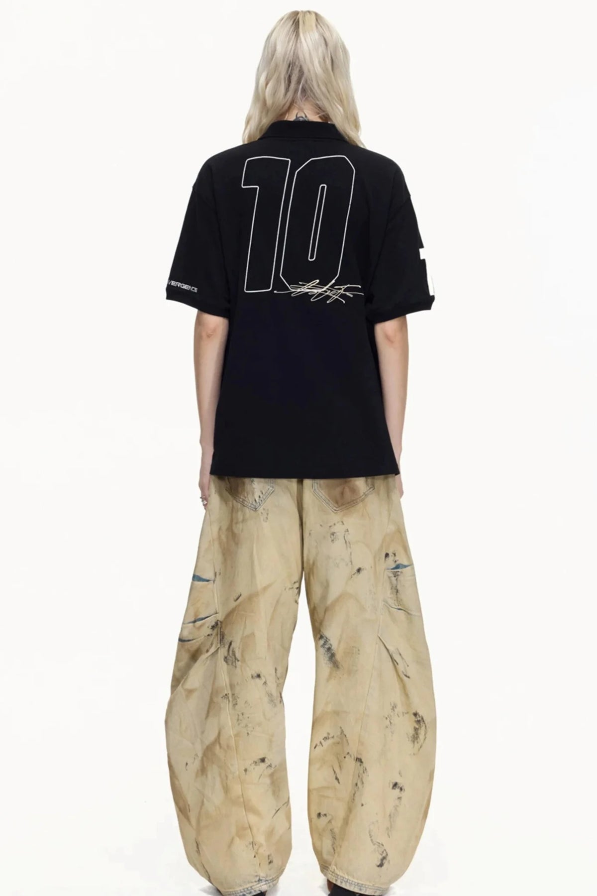 Detachable Fur Collar Retro Polo Top